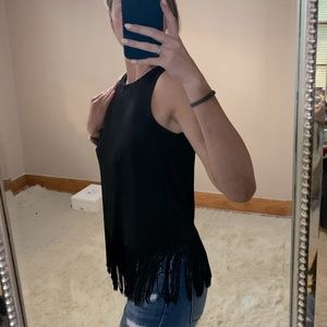 Black Michael Kors fringe tank